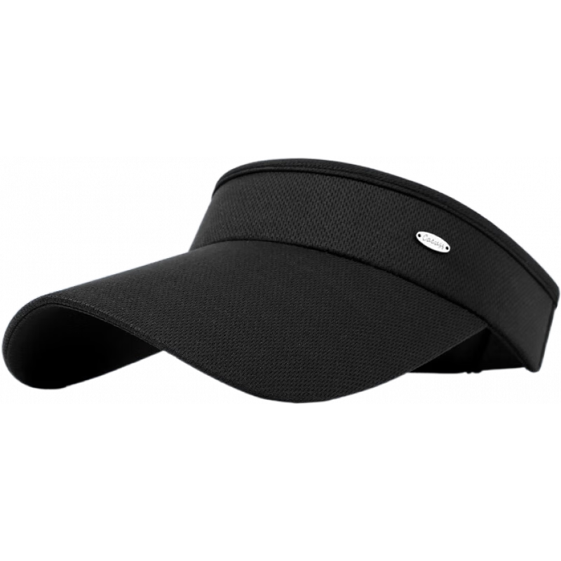 CACUSS春夏空頂防曬帽男大檐戶外釣魚披肩遮陽(yáng)帽冰絲護(hù)頸透氣帽子 黑色 【空頂防曬款】_UPF50+防曬 可調(diào)節(jié)(56-60cm頭圍)