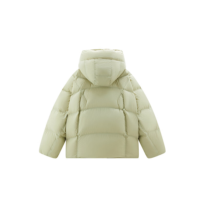 乐町【商场同款】乐町连帽轻柔羽绒服女25冬季新款oversize外套 冬梨绿（现货） S