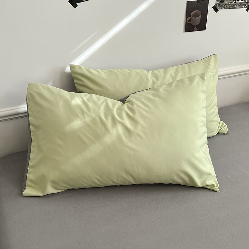 10A抗菌四件套学生宿舍三件套床单被套小清新套件 绿浅灰 床单款 三件套（被套150*200cm）