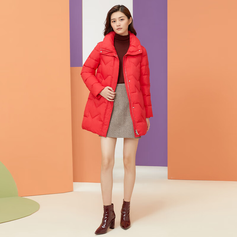千仞岗【羽绒清仓】新年红色鸭绒服女士中长款外套中年妈妈装保暖防寒服 经典红 Y269080Y XS (155) 千仞岗【羽绒清仓】新年红色鸭绒服女士中长款外套中年妈妈装保暖防寒服 经典红 Y269080Y XS (155)