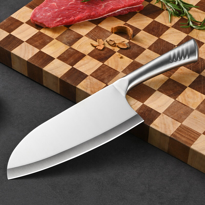 菜刀家用切片刀切肉刀厨师专用不锈钢刀具女士小菜刀砧板组合套装 【2件套】切片刀+水果刀