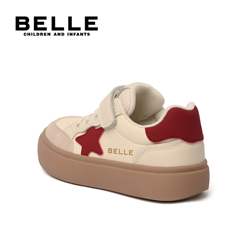 百丽童鞋女童板鞋儿童运动鞋子26年春秋新款校园小白鞋女孩大童休闲鞋 浅红 37 （建议脚长223-228mm）