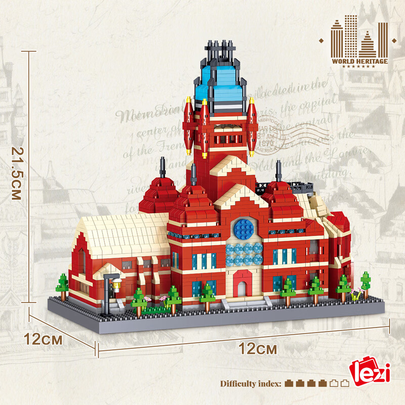 哲高积木拼装哈佛大学商学院建筑模型微颗粒高难度儿童玩具男女生礼物 哈佛大学纪念堂-3210颗粒-LZ8332