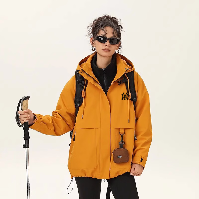 INTO TOP冲锋衣外套男女同款2025秋季新款户外防风防水登山服 CYMY963518向日葵-H【三合一】 M