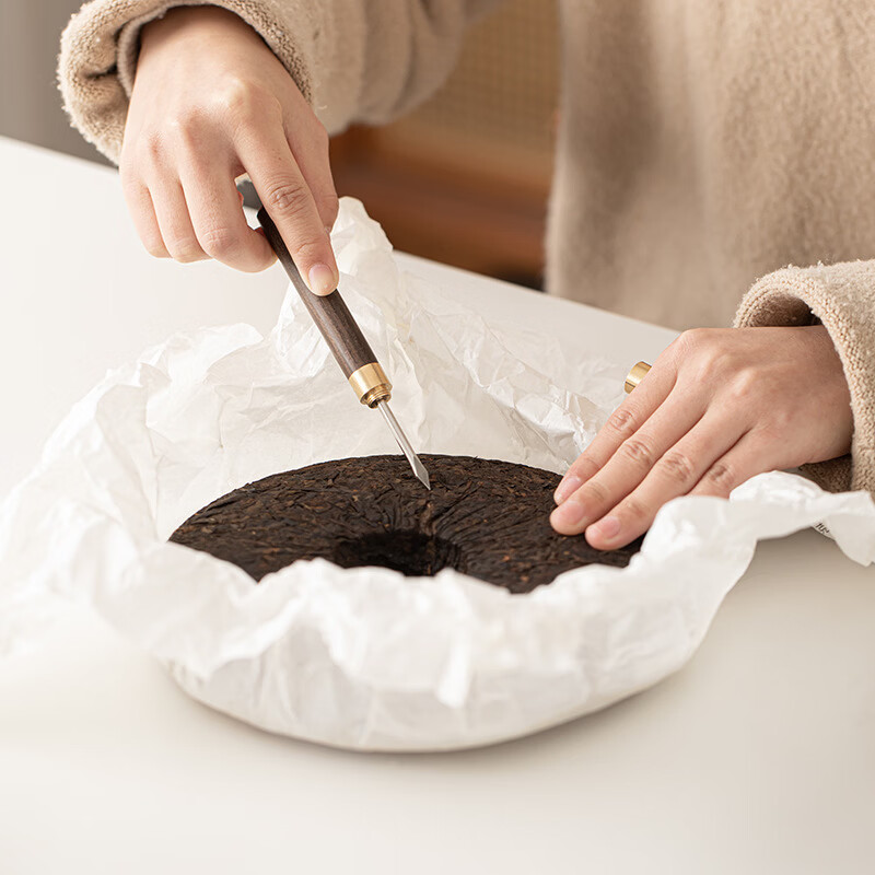 语森忆水墨远山茶道六君子套装茶刀茶勺泡茶茶具家用整套功夫茶道配件 羊脂玉水墨远山茶道筒