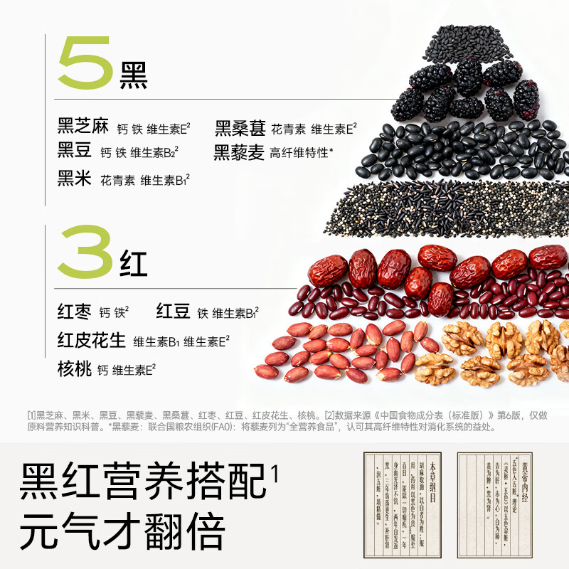 不二宝贝五黑芝麻糊糊黑米粉搭无糖婴儿幼儿童喝的粥辅食营养早餐 【2桶30条赠乳酸菌奶棒36g】五黑糊糊 375g*2罐