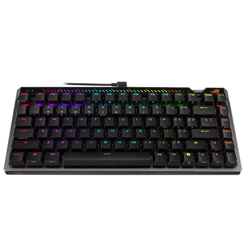 ROG魔导士Ace 75HE 有线游戏键盘 磁轴键盘 六层消音结构 HFX V2磁轴RT0.01电竞键盘 无畏契约 黑色