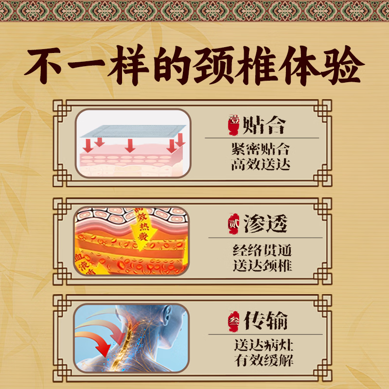 童枢堂颈椎病专用贴膏药颈椎贴压迫神经头晕头痛消炎止痛镇痛远红外理疗 买一送一（10贴 中度颈椎使用装）