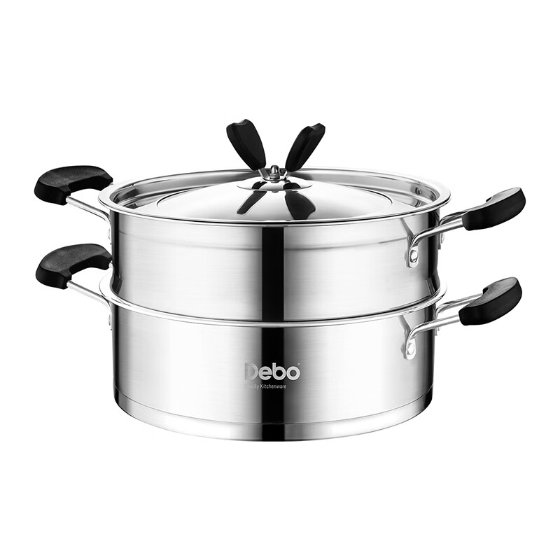 Debo德铂不锈钢蒸煮锅大容量易清洗上蒸下煮加厚复底不挑灶家用