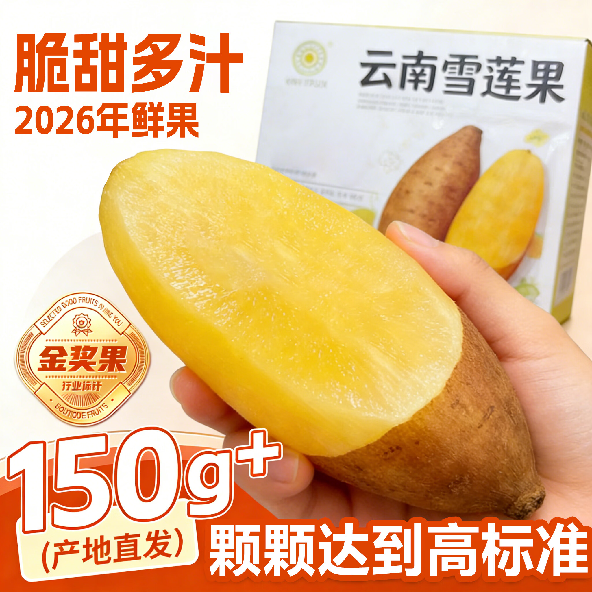 余悦云南雪莲果【多地次日达】天山黄心雪莲果新鲜现挖整箱送礼 【净重5斤丨单果150g+】普箱-店家力荐