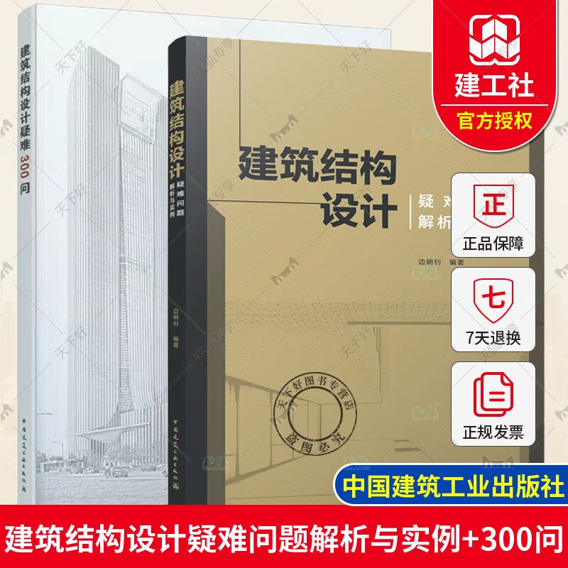 2册 建筑结构设计疑难300问+建筑结构设计疑难问题解析与实例 结构基础设计入门图书 中国建筑工业出版社 套装 书籍 k