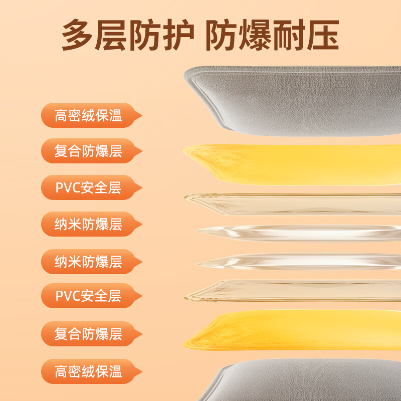 久量(DP)电热水袋 充电暖水袋暖手宝暖脚暖床暖宝宝加大加长取暖神器防爆 【一体式加长灰色】恒温持久亲肤绒+暖床必备 【高密度亲肤柔软舒适】