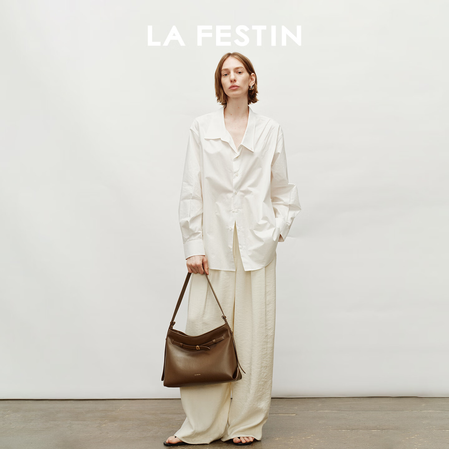 拉菲斯汀(La Festin)小懒HOBO包2026新款女包腋下斜挎大容量托特包生日礼物送女生 慕斯棕 | 可装12.9英寸ipad | 现货即发