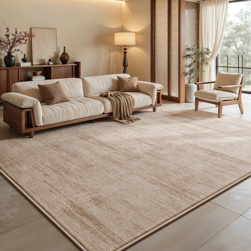 Y U-LIVE地毯客厅侘寂风2026新款原木轻奢高级感免洗可擦防水沙发卧室 S仿羊绒-摩卡可可 140×200CM【所有尺寸：精致双线包边】