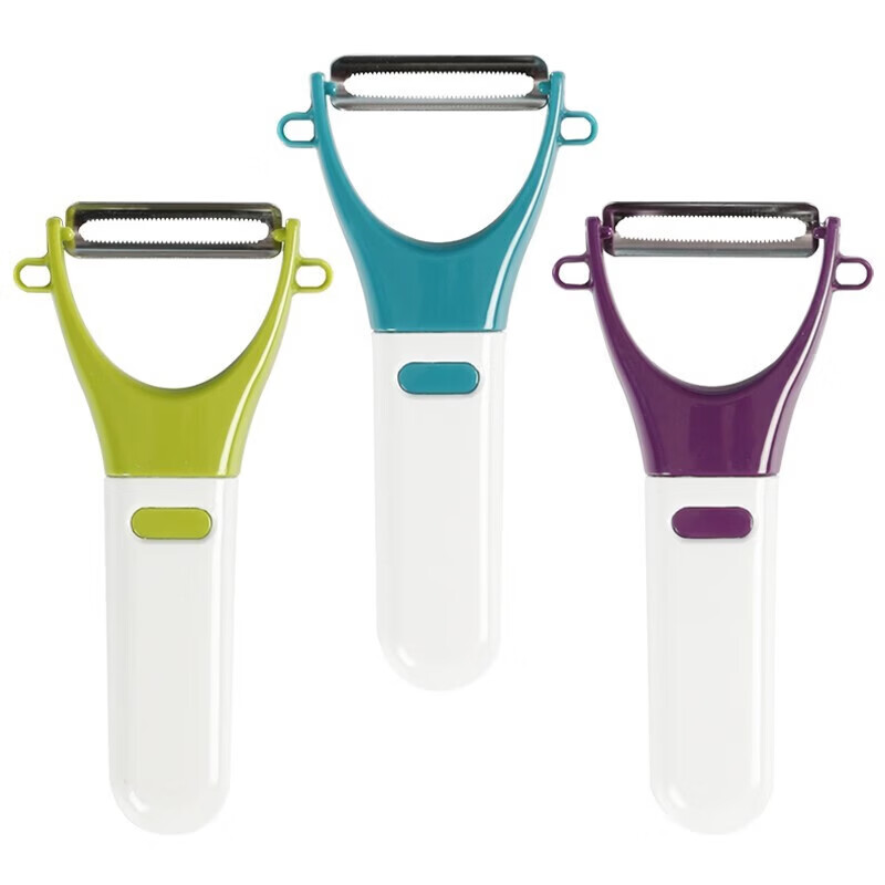 茶花【厂家直发】果皮刀削皮刀随身便携式水果刨皮刀蔬菜厨房瓜果刀 2个（颜色随机）