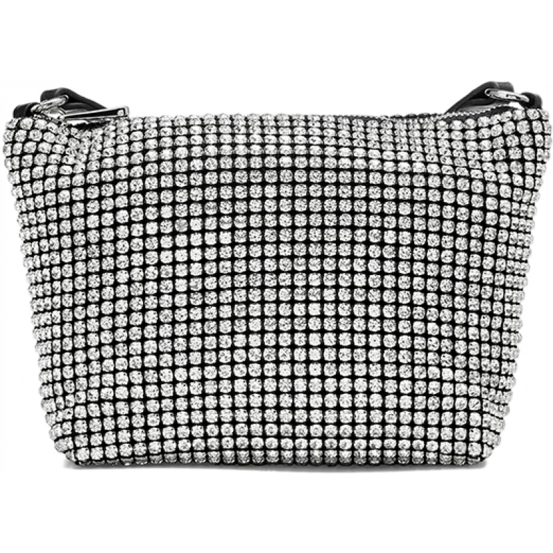 卓诗尼（Josiny）时尚感水钻包2025新款秋冬单肩女包包百搭手提腋下包女 银白色