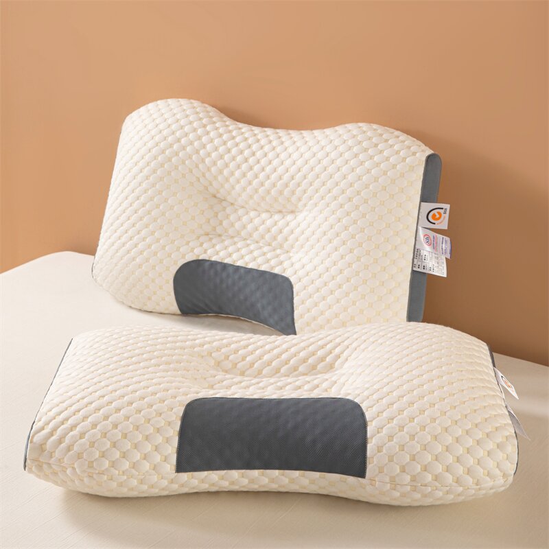 雅鹿高分弹枕头单人护颈椎枕家用学生记忆枕芯成人橡胶片助睡眠 水立方SPA枕 40*60cm 一对