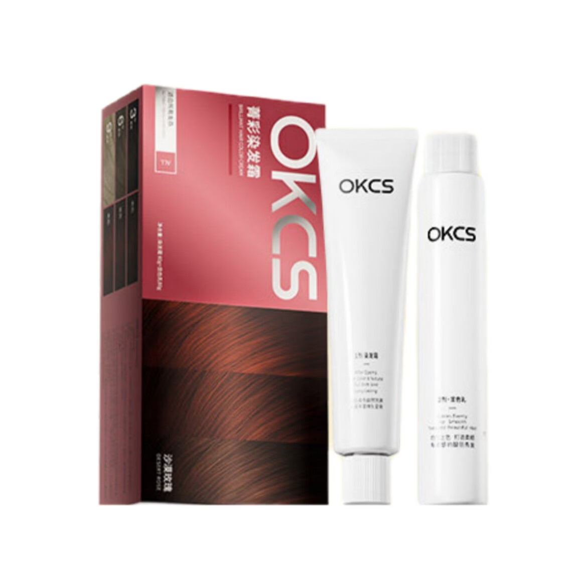 OKCS染发膏植物纯染发剂自己染自然黑盖白发染头膏不沾男女士专用 褐棕色【乌木褐棕】 1盒装-长发要拍多盒-配洗护小样