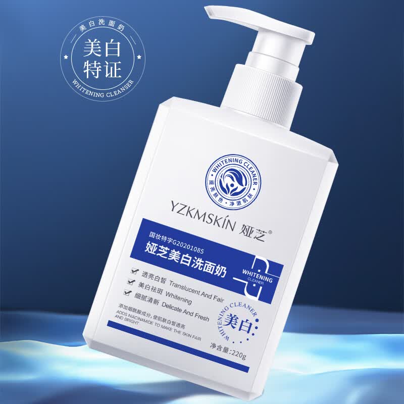 娅芝美白洗面奶烟酰胺洁面乳透亮清洁不紧绷保湿面部粗糙暗沉男女生 美白洗面奶（220g） 2瓶装