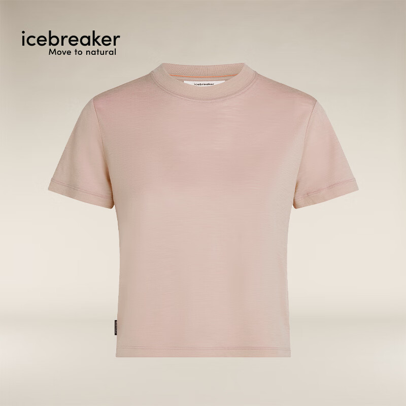 icebreaker春夏新品100%纯美丽奴羊毛女150 Tech-Lite可机洗户外速干短袖T恤 霞粉-新色 S