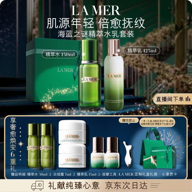 海蓝之谜（LA MER）精萃水乳套装(精萃水+精萃乳)护肤品化妆品礼盒生日新年礼物女