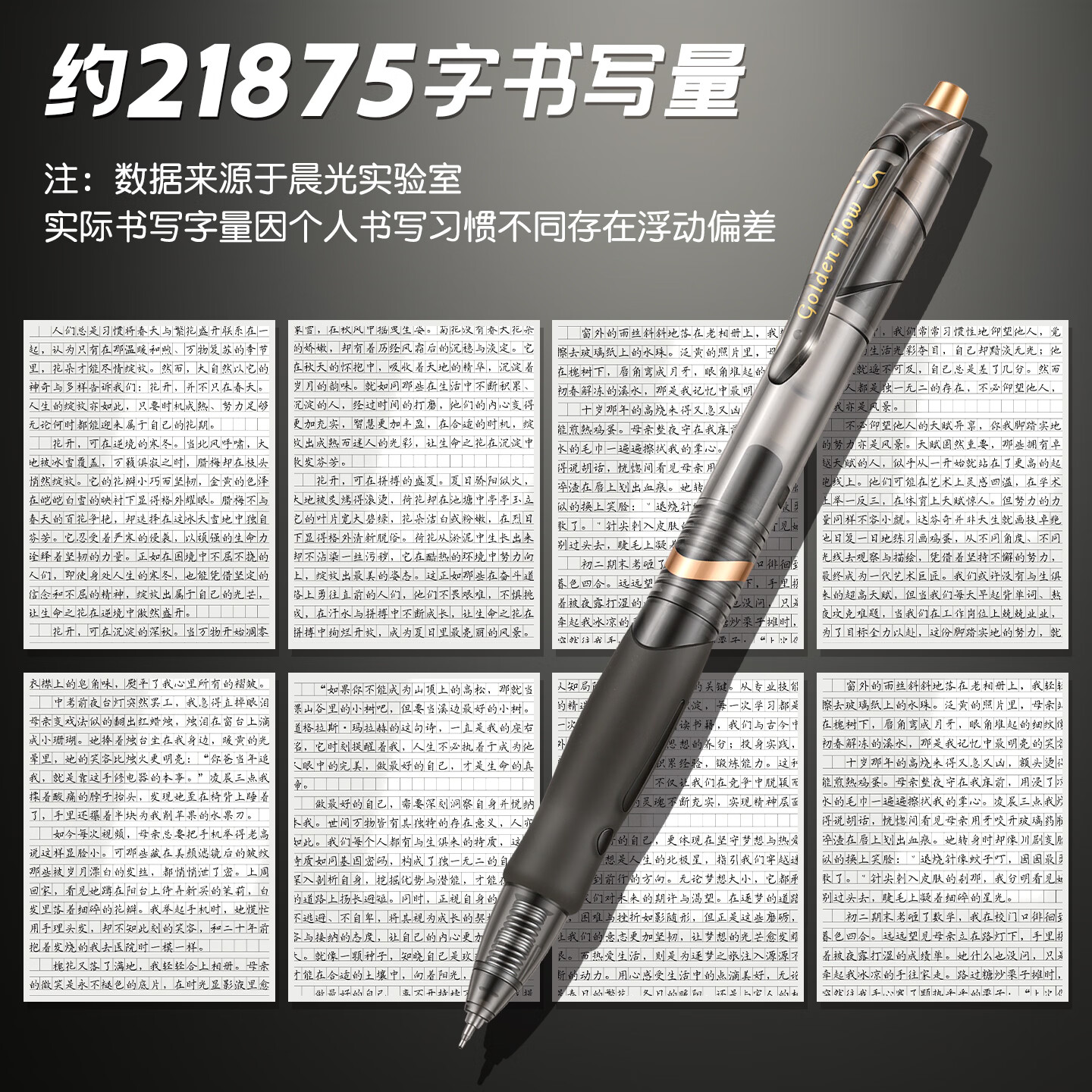 晨光（M&G）小金戒1008中性笔学生用考试碳素ST头黑色水性签字0.5mm按压式黑笔教师办公文具用品 【12支/盒】黑金-1008小金戒