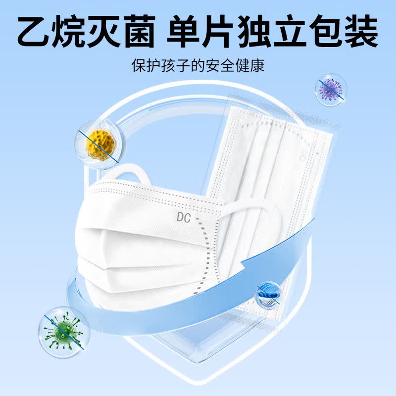 小懒(XIAOLAN)医用外科口罩一次性医疗三层防护过滤成人适用防尘亲肤透气独立装 灭菌级儿童医用外科【白色100只】盒装/独立包装