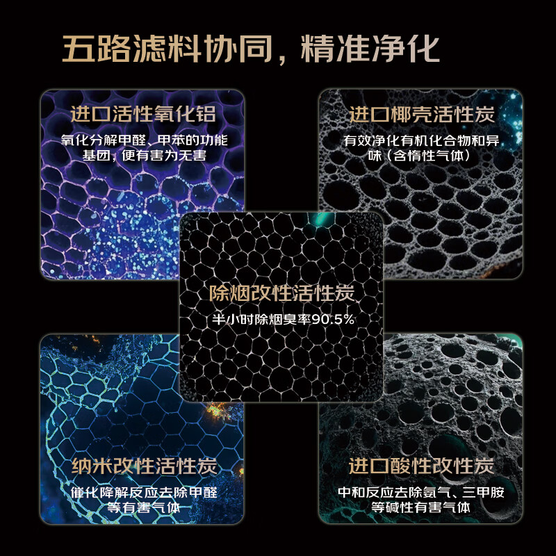 艾森仕(AirESH)80S重度污染空气净化器进口滤料除甲醛TVOC苯甲苯烟味汽车尾气雾霾KTV雪茄装修宠物家用办公商用 80S加强气污净化器