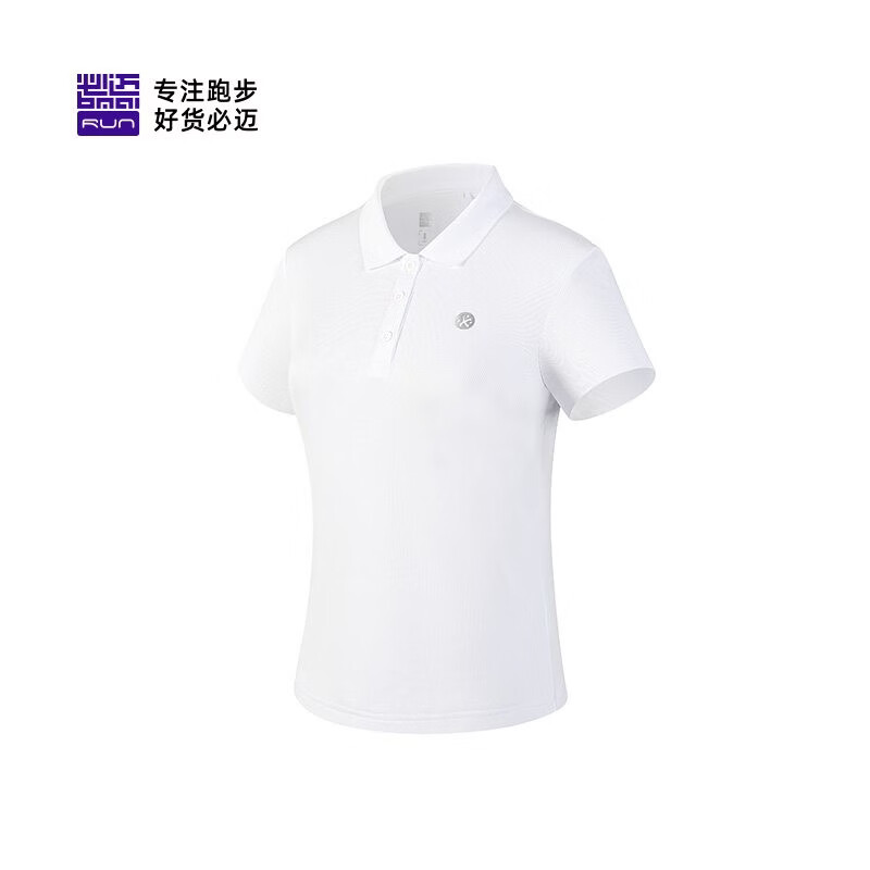 必迈运动速干Polo衫男女短袖夏季翻领上衣透气通勤商务短袖 标准白(女) S