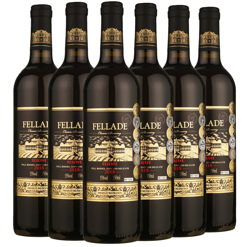 奜拉德酒庄珍藏干红葡萄酒15度法国原酒进口送礼宴请 750mL*6支(带开酒器)