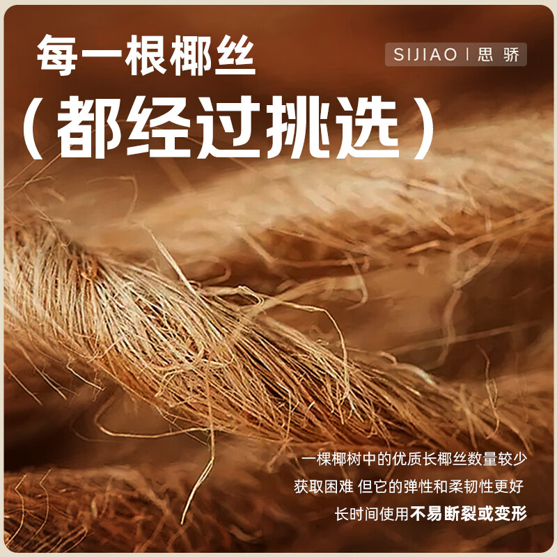 思骄椰棕床垫1.5x2米棕垫硬棕榈床垫天然乳胶宿舍定制榻榻米护脊床垫 6CM厚【防螨抑菌面料+3CM金麻】 1350mm*2000mm
