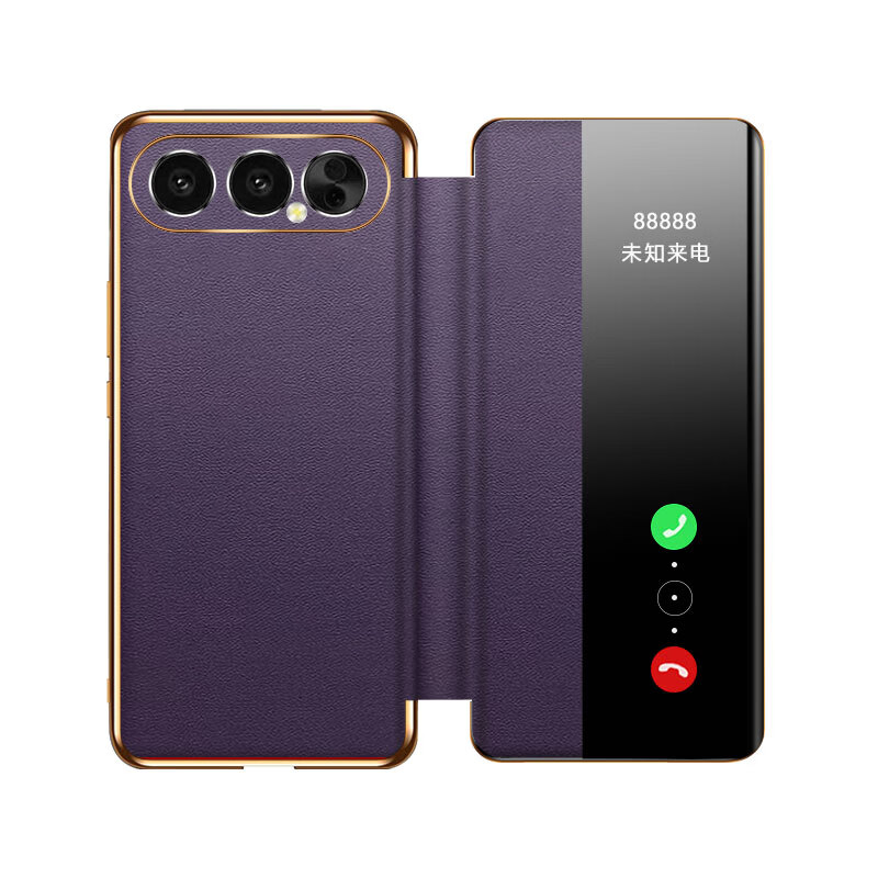 麦焕【智能视窗 | 镜头全包】荣耀500pro手机壳翻盖500保护壳防摔保护套 【玄黑色】 荣耀500