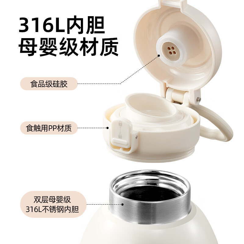 小贝熊便捷式调奶器恒温调奶杯宝宝冲奶泡奶无线电热温水保温杯 100度烧开水恒温杯丨户外冲奶/调奶 500ml 动物款