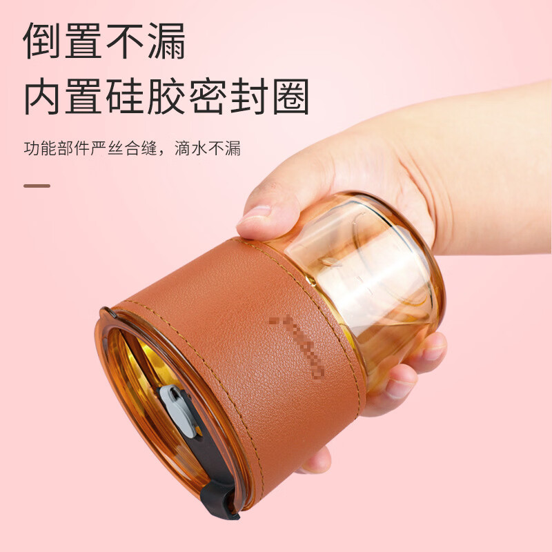 【厂家直发】竹节杯创意水杯家用玻璃杯办公室隔热吸管杯子ins风 竹节烟灰色（裸杯 约420ml