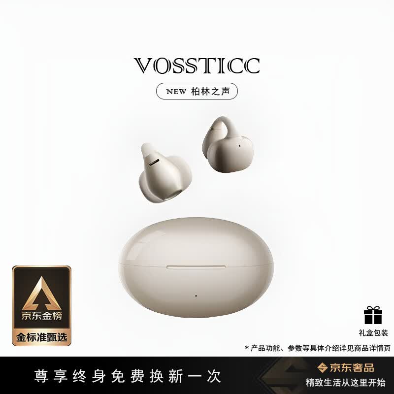 VOSSTICC【柏林之声】耳夹式蓝牙耳机 气骨传导概念 无线运动跑步通话降噪 开放式不入耳适用于苹果华为 肤色【OPEN UP A NEW WORLD】