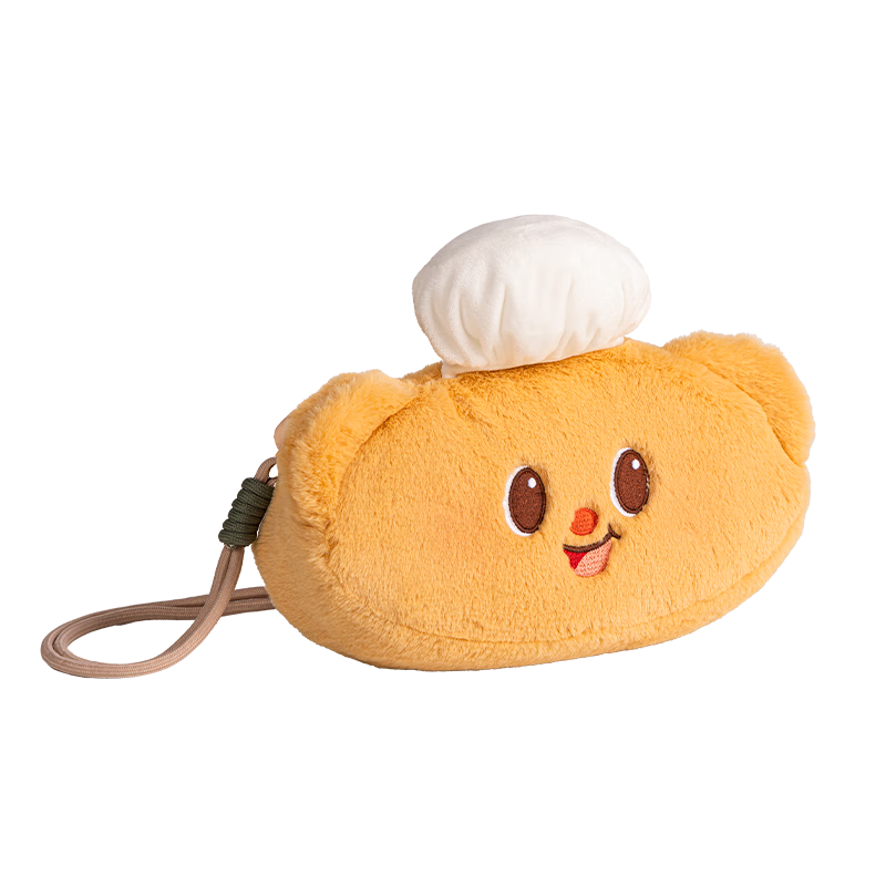 得力（deli）斜挎包可爱黄油小熊IP联名造型毛绒出游女孩斜挎包HY701男女孩礼物开学必备