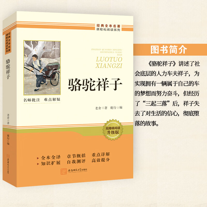 当当正版 钢铁是怎样炼成的 骆驼祥子 昆虫记经典常谈 配套人教版人民教育出版社七八九年级必读正版课外阅读书籍名著语文书目全套 【配套人教版】骆驼祥子 赠阅读手册 七年级下