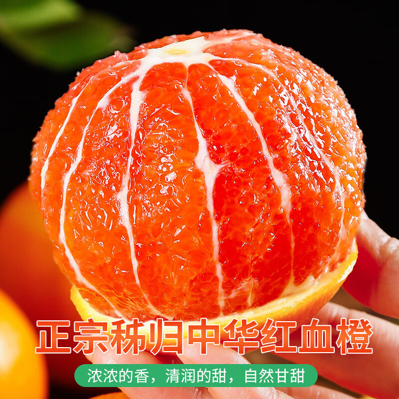 正宗秭归中华红血橙红肉脐橙现摘应季新鲜红心雪橙果园直发包邮 中果（65-70mm） 5斤