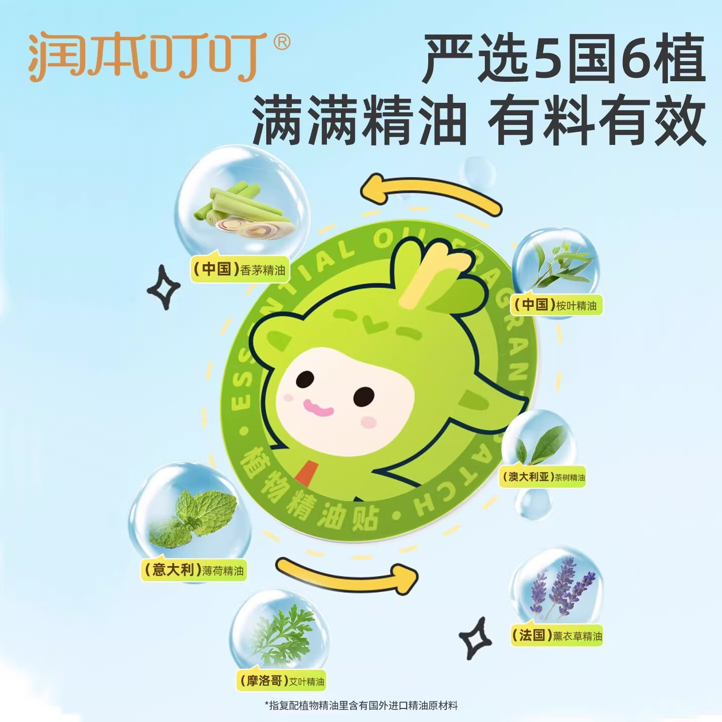 润本（RUNBEN）植物精油贴宝宝儿童学生专用卡通贴成人大人可用户外随身贴纸 【全家适用】植物精油贴 60贴