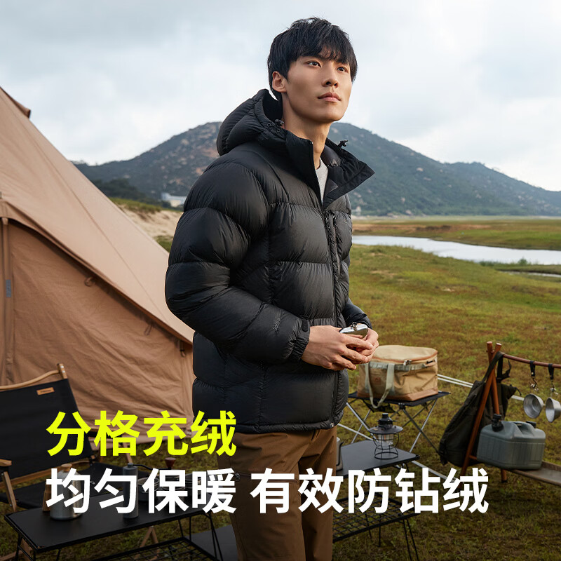 君羽反季羽绒服男800高蓬松度鹅绒冬季连帽短款加厚鹅绒服外套 深灰色 3XL (推荐186-200斤)