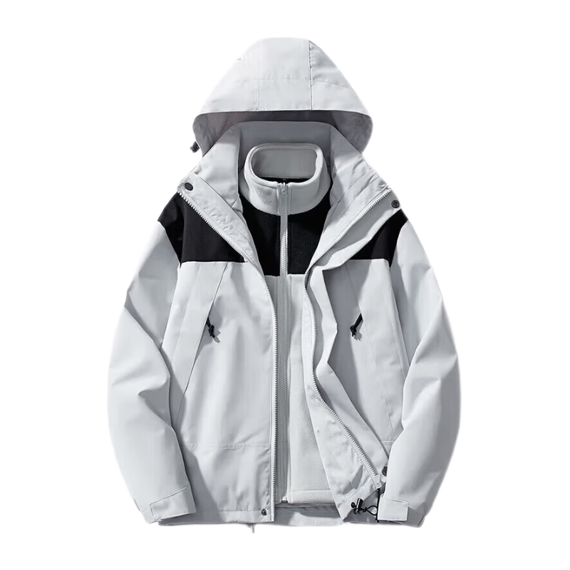 JEEP SPIRIT吉普冲锋衣男秋冬季夹克外套防风三合一工装登山服 嫩粉色 S