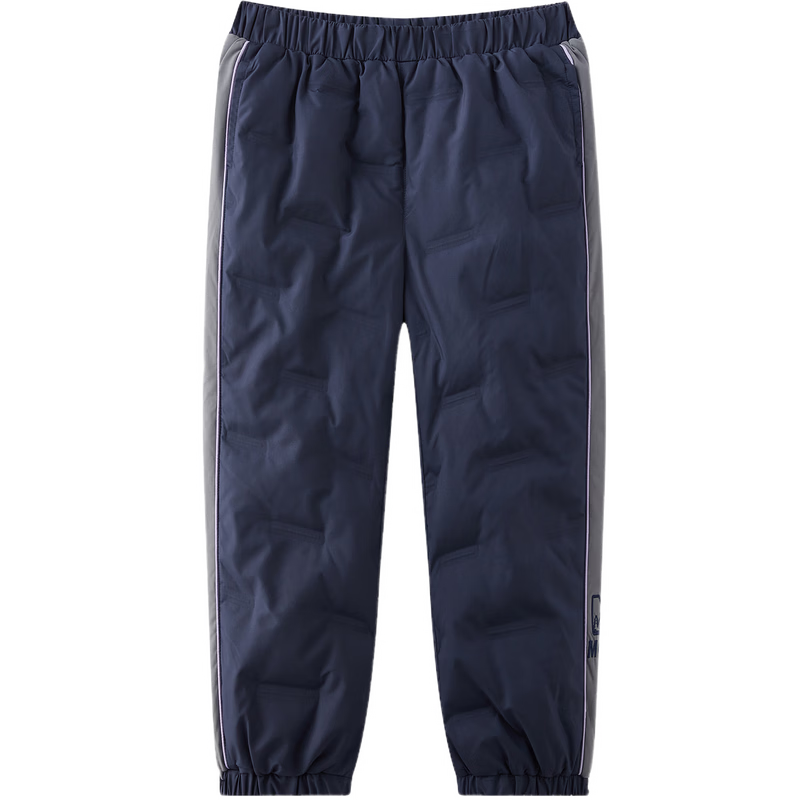 馬騎頓【三防】MQD童裝兒童休閑褲冬季新款男童羽絨褲寬松保暖長(zhǎng)褲 藏青 110 充絨量19g