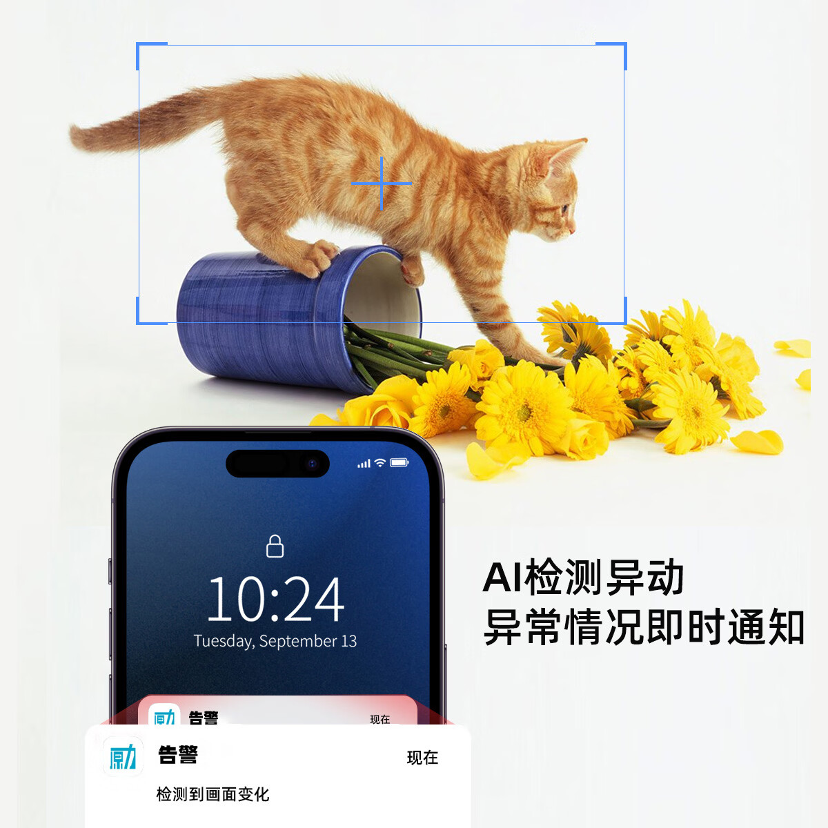 VIRTAVO维塔卫双镜头云台宠物监控摄像头 室内看护狗狗猫咪监控器 360°全景视角 全彩夜视语音对讲 宠物监控（可关联Apple Watch ） 摄像头+32G卡