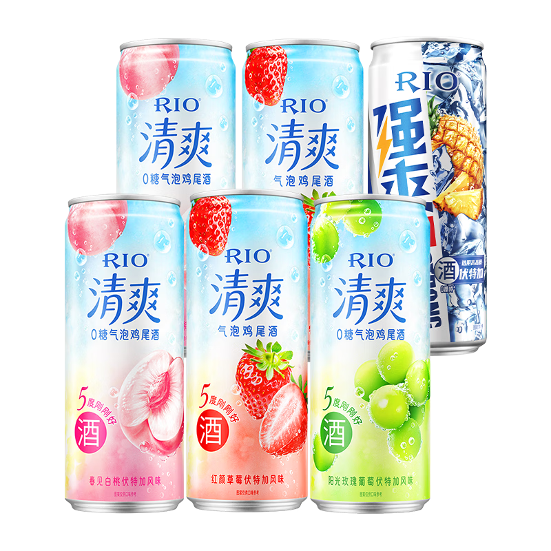 锐澳（RIO）预调 鸡尾酒 果酒 清爽强爽多口味组合装 330ml*6罐 年货节送礼