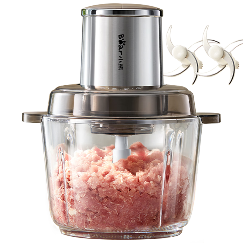 小熊（Bear）绞肉机家用小型 绞肉绞菜多功能一体机 绞馅机 碎肉机 搅肉拌机 打肉馅绞肉机双刀QSJ-L03H1