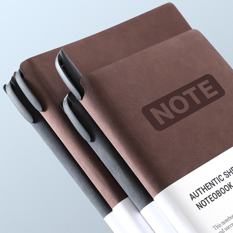 朗捷笔记本本子a5羊巴皮面记事本256页95克加厚本子带笔插商务笔记本文具日记本办公会议记录本可定制