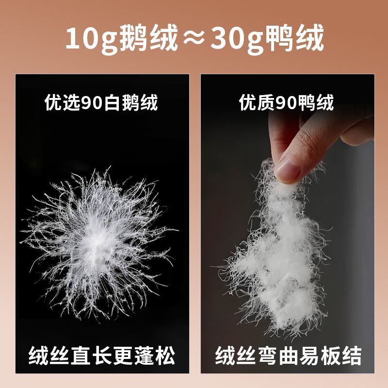 红豆【可机洗90%鹅绒T】红豆男士秋冬羽绒长袖加厚保暖上衣打底衫T恤 白色 90鹅绒 M (建议40-50KG)