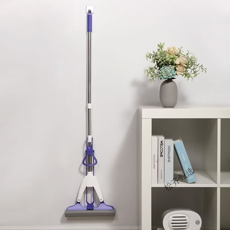 美丽雅（MARYYA）胶棉拖把家用对折2025新款吸水拖布懒人胶棉拖把海绵免手洗 2025年新款胶棉【包裹式挤水】 28CM升级【加厚直杆】一个棉头