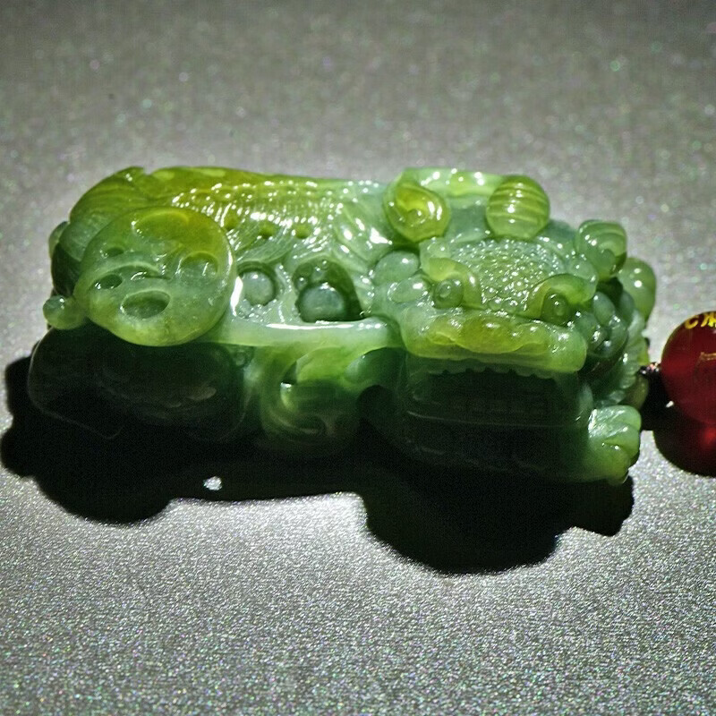 神翠鸟女神节好礼孤品翡翠貔貅吊坠男女款玉石挂坠配绳子 送人生日礼物 款四 QYF3662q