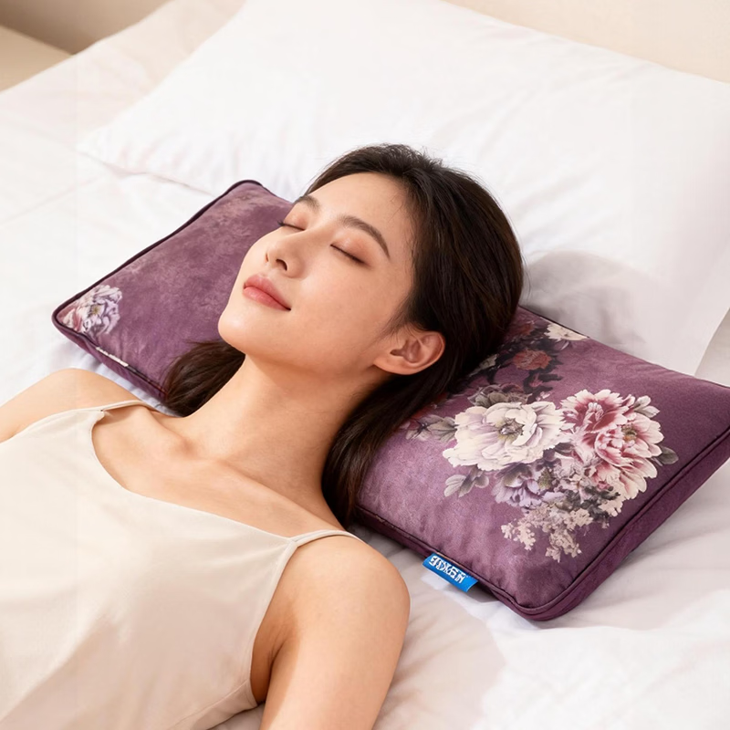 牡丹青衣助眠枕非遗香云纱安睡枕洛阳牡丹籽便携纯丝绸失眠枕头天然礼品 千里江山款香云纱安睡枕（赠礼品包） 单只 50cm*25cm